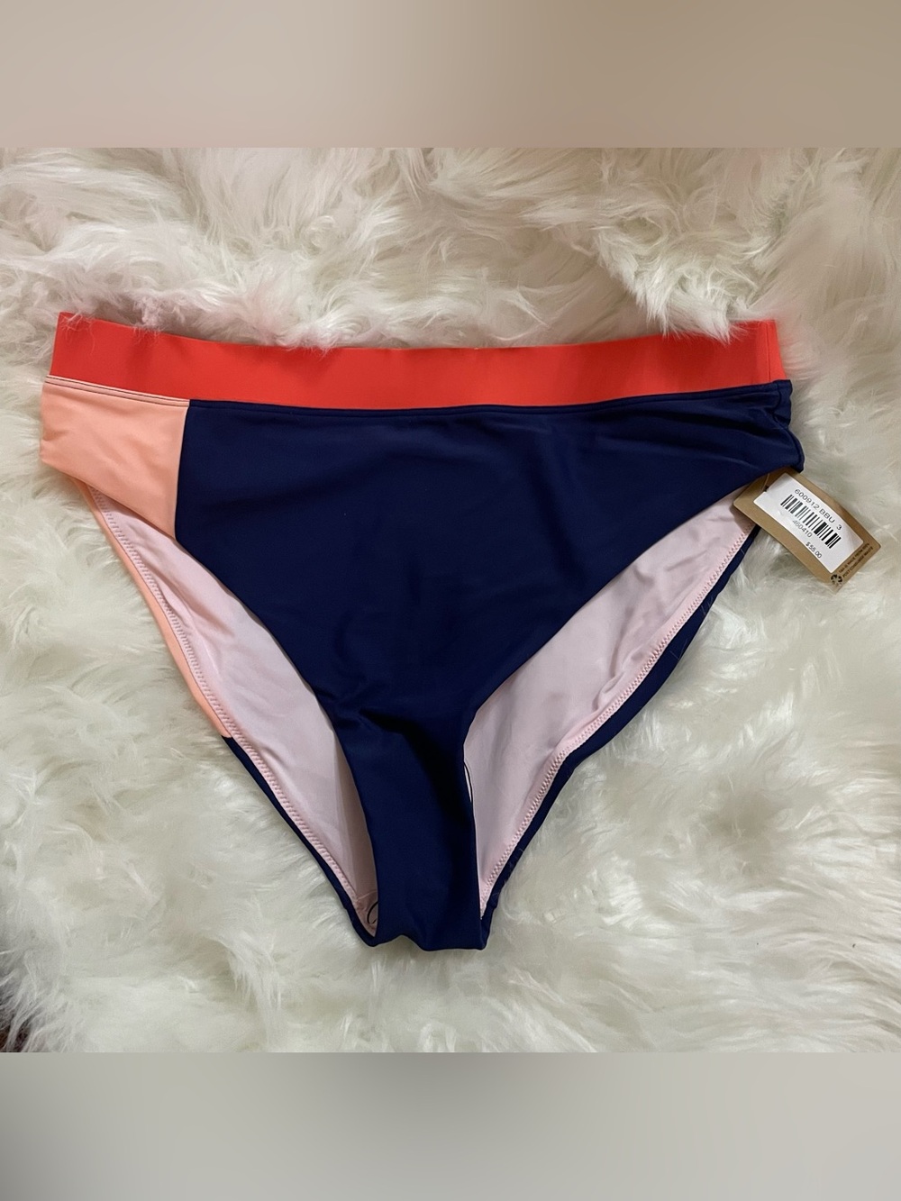 Title Nine Title 9 Tideturn High Waisted Bikini Bottom - NEW - Large Navy Blue - Picture 5 of 8